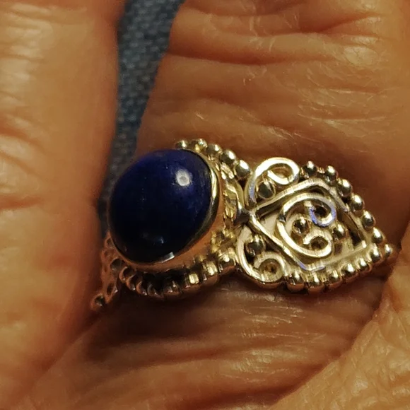 🔥NWT--LAPIS LAZULI. HEARTS ON THE SHOULDERS, STERLING SILVER. SIZE- 10